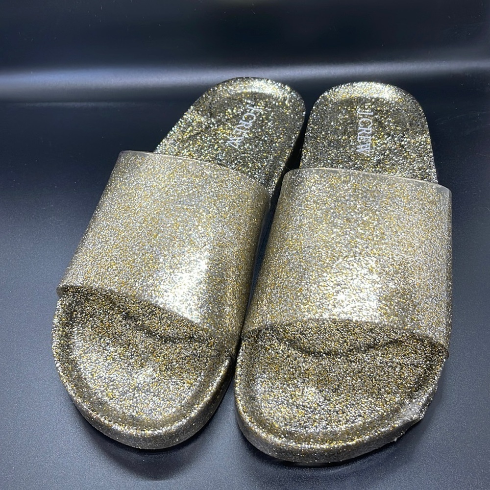 J. Crew Gold/Silver Slide Sandals. Size 9.5. D3/A1920
